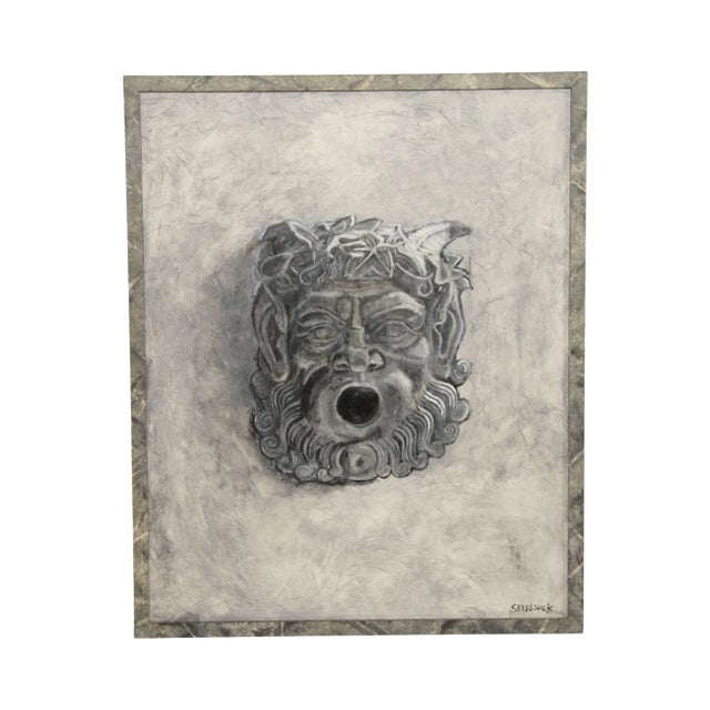 1980s Mythical Roman Portrait Oil on Board Painting by William "Billy" Selesnick For Sale - Image 13 of 13