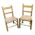 Early 20th Century Pair of Oak Ladder Back Woven Seat Shaker Style Chairs For Sale