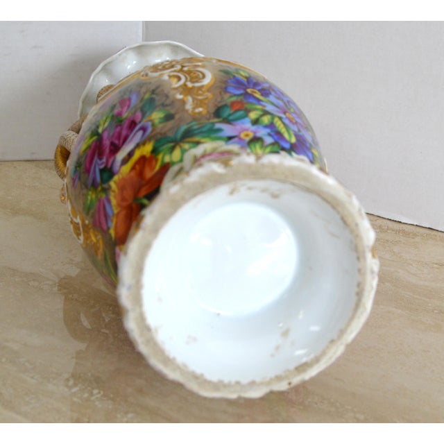 Late 19th Century Snake Handle Porcelain Vase With Hand Painted Flowers and Gold Decoration Jacob Petit Manner For Sale - Image 10 of 12