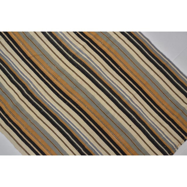 1960s 1960s Striped Deign Organic Wool Modern Kilim For Sale - Image 5 of 11