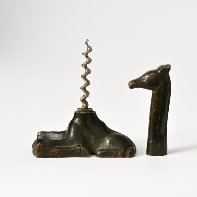 Art Deco Danish Bronze Giraffe Corkscrew by Kai Stage, 1930s For Sale - Image 13 of 14