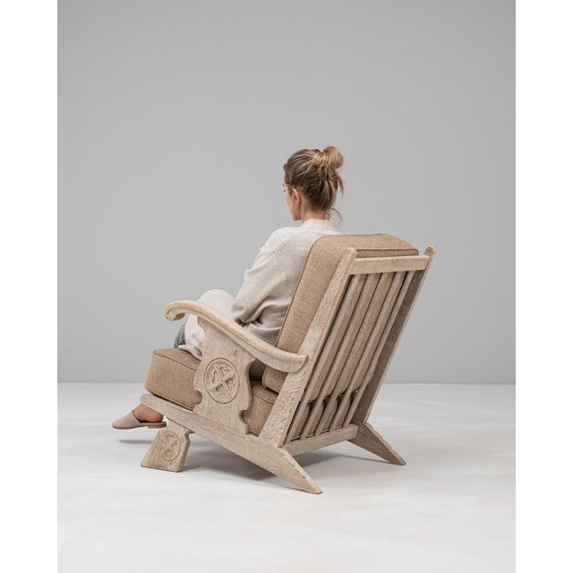 19th Century 20th Century French Oak Armchair With Upholstered Seat And Back For Sale - Image 5 of 18
