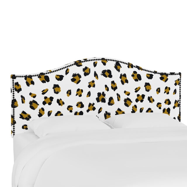 Ashland Headboard in Ochre Brush Cheetah, Full For Sale