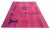 Handmade Cotton Area Rug, Natural Vegetable Dyed Raspberry Pink & Navy Blue Geometric Dhurrie-8'x10' For Sale - Image 9 of 11
