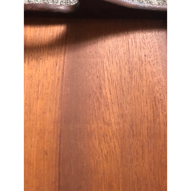 Wood Vintage Mid Century Modern Solid Teak Serving Tray For Sale - Image 7 of 11