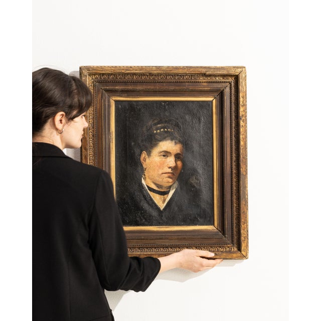 19th Century France Brown Canvas Painting For Sale - Image 12 of 15