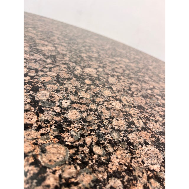 Round Dining Table in Granite and Chrome from Giotto Stoppino, 1970s For Sale - Image 9 of 11