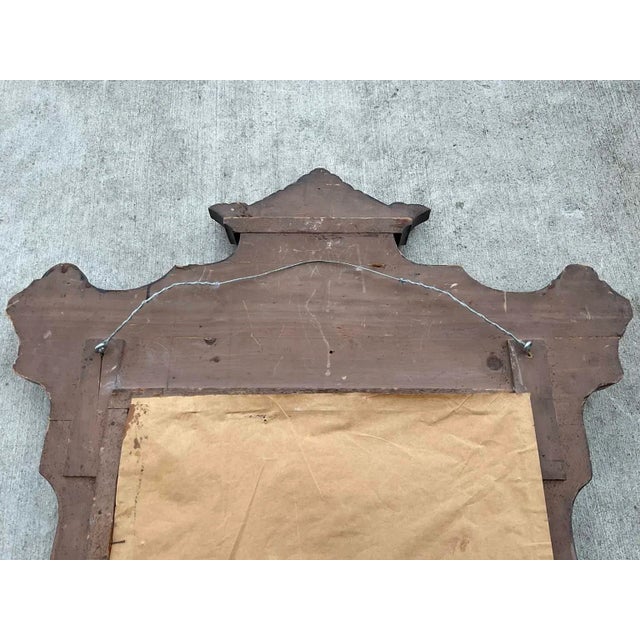 Antique American Folk Art Painted Hall Mirror With Coat Hooks, Circa 1900 For Sale - Image 12 of 13