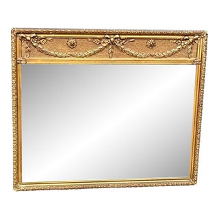 1930s-40s Gilt Garland-Top Wall Mirror For Sale