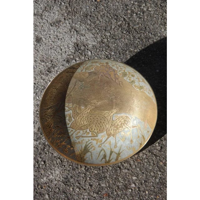 Brass Bowl with Engravings & Enamels, 1950s , in Very Good conditions. Designed 1950 to 1959