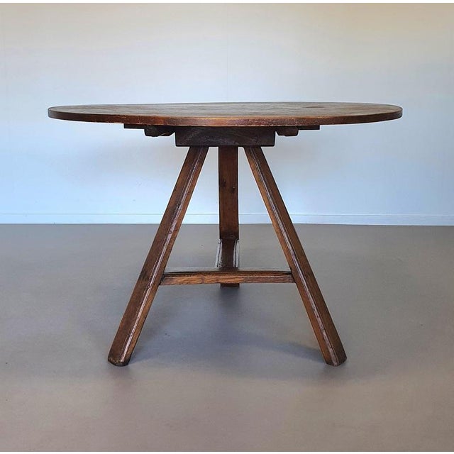 Brown Folding Table from Drentse, 1920s For Sale - Image 8 of 18