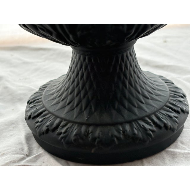 Ceramic Late 19th Century Bassalt Horse Head Handled Urn For Sale - Image 7 of 15