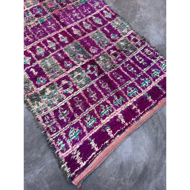 Purple 1980s Vintage Purple Moroccan Rug - 6'4" X 10'8" For Sale - Image 8 of 10