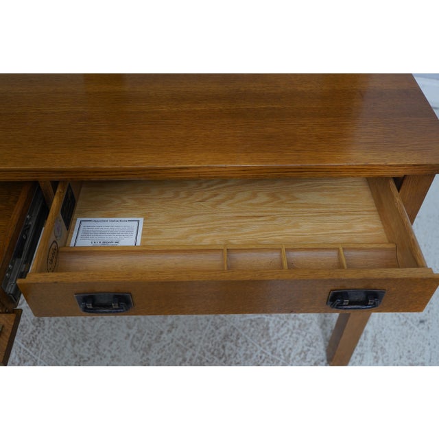 Stickley Stickley Mission Oak Computer Desk W. Hutch Top For Sale - Image 4 of 12