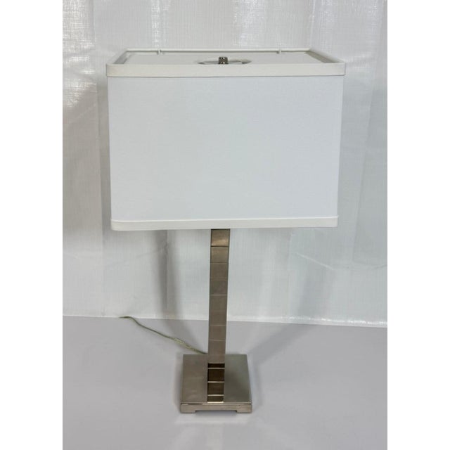 Marian Jamieson "Cube" Table Lamp Polished Nickel Modernist Design For Sale In Los Angeles - Image 6 of 17
