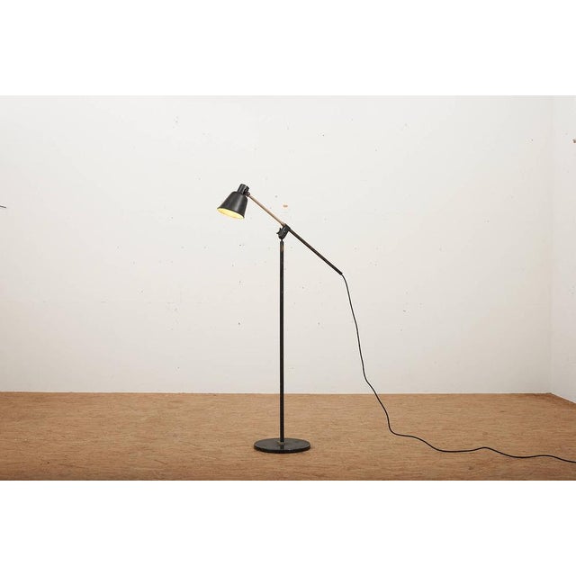 Floor Lamp with Black Die-Cast Aluminum Base from Bag Turgi, 1930s, in Good conditions. Designed 1920 to 1949 This piece...