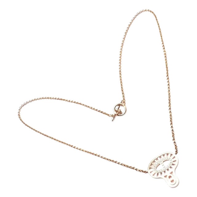 Hermes Chaine d'Ancre Divine Diamond Rose Gold Necklace For Sale