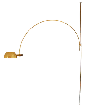 Boca Arc Floor Lamp in Polished Brass by Florian Schulz, 1970s