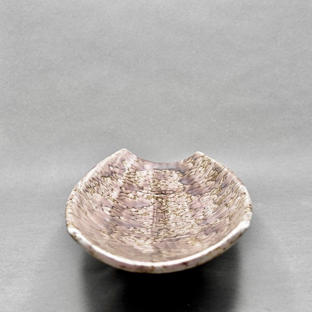 Stangl Vintage Stangl Pottery Mid-Century Mottled Purple Glaze Footed Bread Serving Tray For Sale - Image 4 of 8