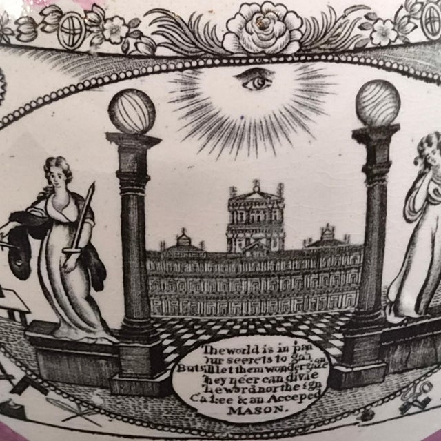 Lustreware Masonic Pearlware Jug from Sunderland, 1850s For Sale - Image 12 of 14