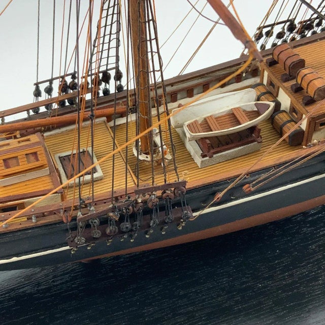 Black Antique Model of the Brig Volante For Sale - Image 8 of 11