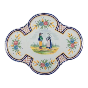 French Hb Quimper Faience Platter