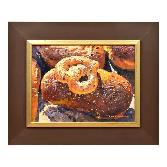 Latvian Bread, 2000s, Oil Painting, Framed For Sale