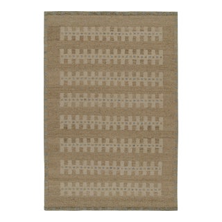 Rug & Kilim’s Scandinavian Style Kilim Rug in Beige with Geometric Patterns - 3x12 For Sale