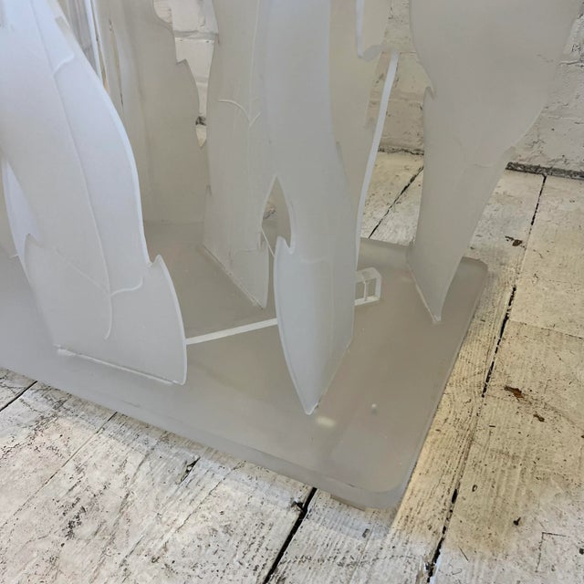 Plastic 80s Custom Lucite Sculptural Foliage L Shape Bar For Sale - Image 7 of 11