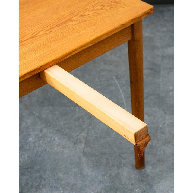 Mid Century Danish Modern Dining Table Kurt Ostervig Oak Drop Leaf Slagelse 94" For Sale - Image 11 of 12