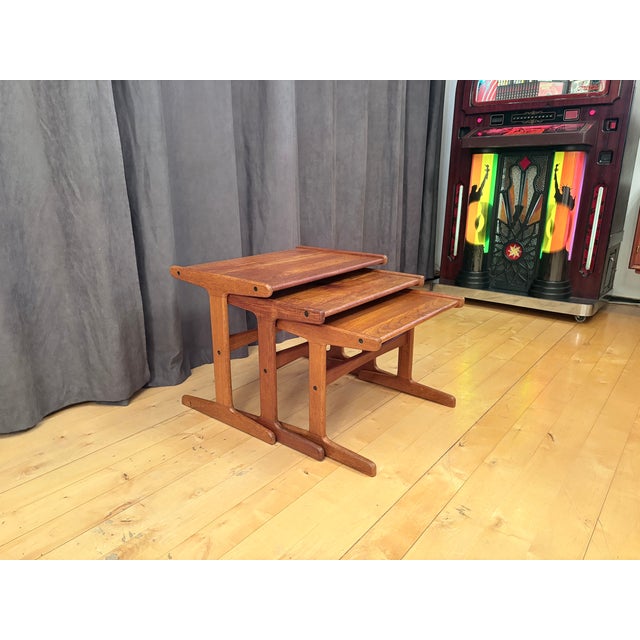 Mid-Century Modern Teak Tables, Denmark, 1960s, Set of 3 For Sale - Image 3 of 13
