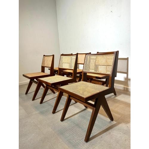 Dinning Chair in Teak and Rattan For Sale - Image 3 of 5