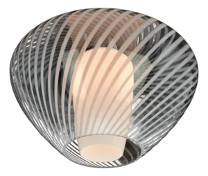 Vintage Large Aloys Gangkofner for Peill & Putzler Toledo Ceiling Light Mid Century Modern Flush Mount Glass Opaline Swirl Modernist Venini