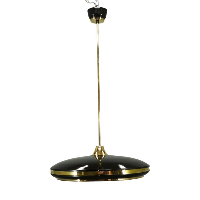 Space Age UFO Glass Pendant Light by Ludib Bratislava, Czechoslovakia, 1960s For Sale