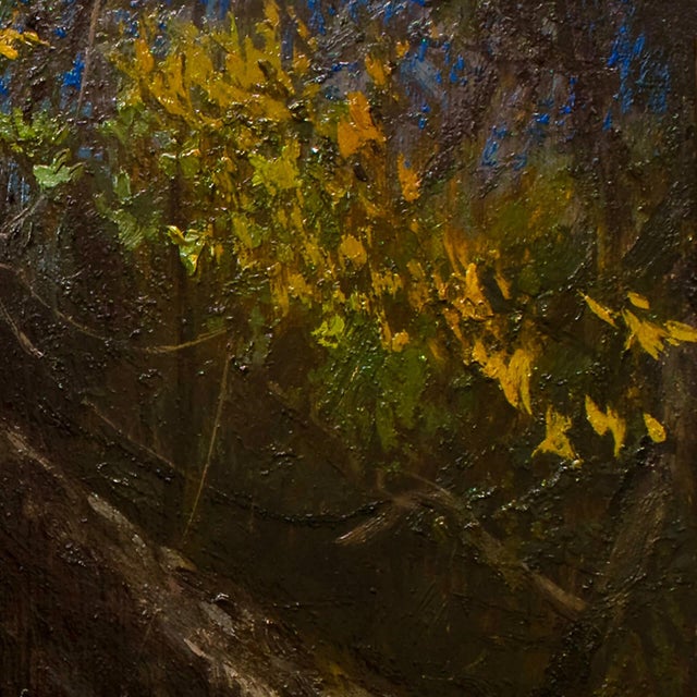 Early 21st Century Ohio River Spider by Brad Davis | Oil on wood panel Depiction of tree roots and foliage. For Sale - Image 5 of 5
