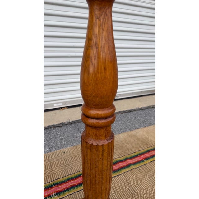 Wood A Vintage Antique Turned Oak Pedestal, Circa 1890’s For Sale - Image 7 of 12