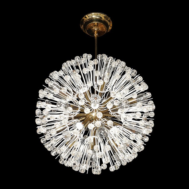 Mid-Century Brass & Crystal Sputnik Chandelier by Emil Stejnar for Rupert Nikoll For Sale - Image 10 of 18