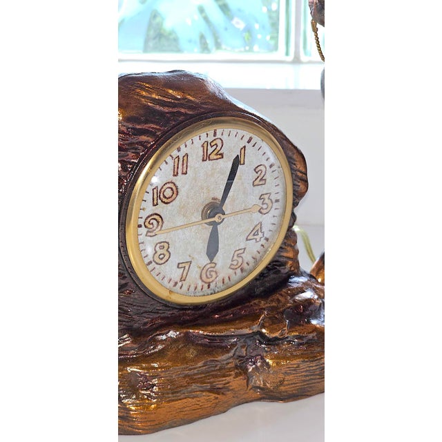 Vintage Copper Horse Mantel Clock by Wm. L. Gilbert – Electric Western Shelf Clock, New Haven Era Antique Collectible For Sale - Image 15 of 18