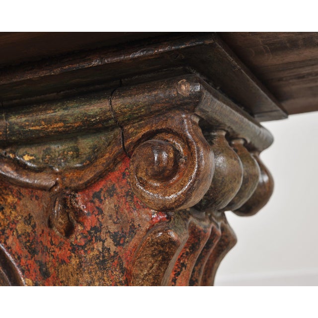 Italian Baroque Carved Gilt Fragment Pedestal Drink Table For Sale - Image 14 of 18