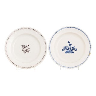 19th Century Earthenware Plates, Viana, Set of 2 For Sale