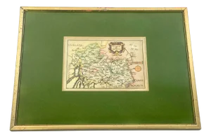 Christophe Tassin, Brabant in Netherlands, Colored Copperplate Engraving, 1633, Framed