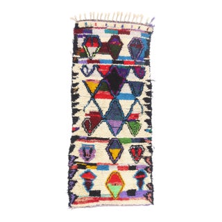 Vintage Azilal Boucherouite Moroccan Rug, 03'01 X 07'02 For Sale
