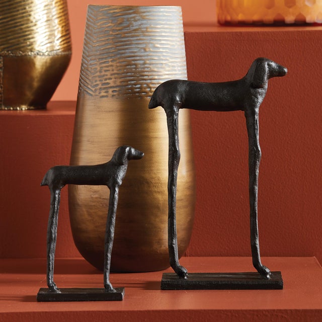 Abstracted, but still rather lifelike. This pair of hounds make great company. Set on a desk or arrange in a bookshelf....
