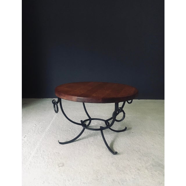 Rustic Oak and Wrought Iron Coffee Table, Belgium, 1950s For Sale - Image 15 of 15