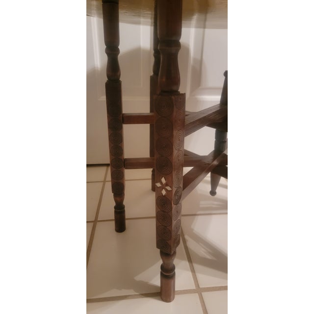 Brass Vintage Moorish Style Side Table With Folding Base For Sale - Image 8 of 18