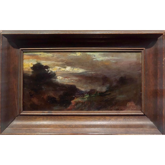 Wood John Bond Francisco-Study of Santa Ana Canyon at Dusk-Oil Painting C.1900s For Sale - Image 7 of 7
