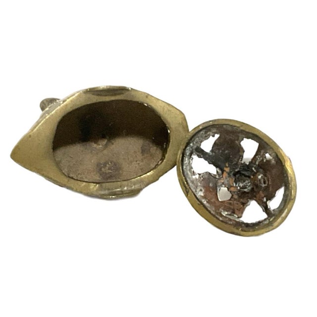 Metal Japanese Bronze Incense Burner - Sailing Ship - Vintage For Sale - Image 7 of 8