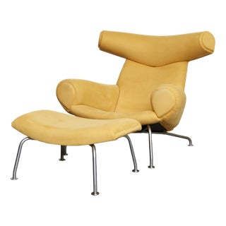 Set of AP-46 Ox Chair & Ottoman by Hans J. Wegner for Ap Stolen, 1960s For Sale