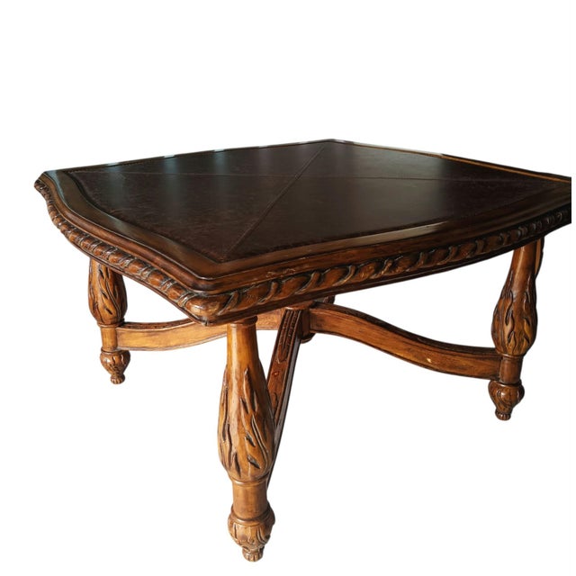 Elevate Your Game Nights With This Timeless Game Table and Matching Leather Chairs For Sale In Raleigh - Image 6 of 12