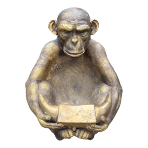 Vintage Bronze Monkey Sculpture